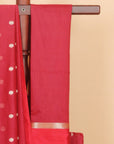 Maroon maheshwari saree