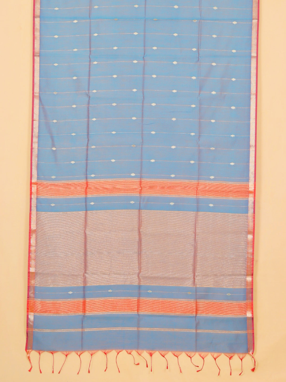 Dual tone blue maheshwari saree