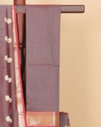 Dual tone reddish grey maheshwari saree