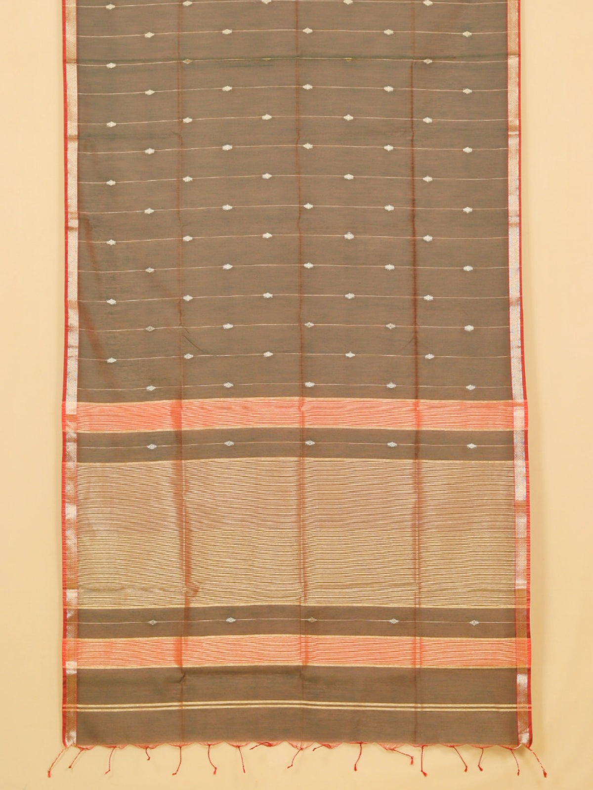 Dual tone mendi green maheshwari saree