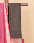 Gajari pink zari checks maheshwari saree