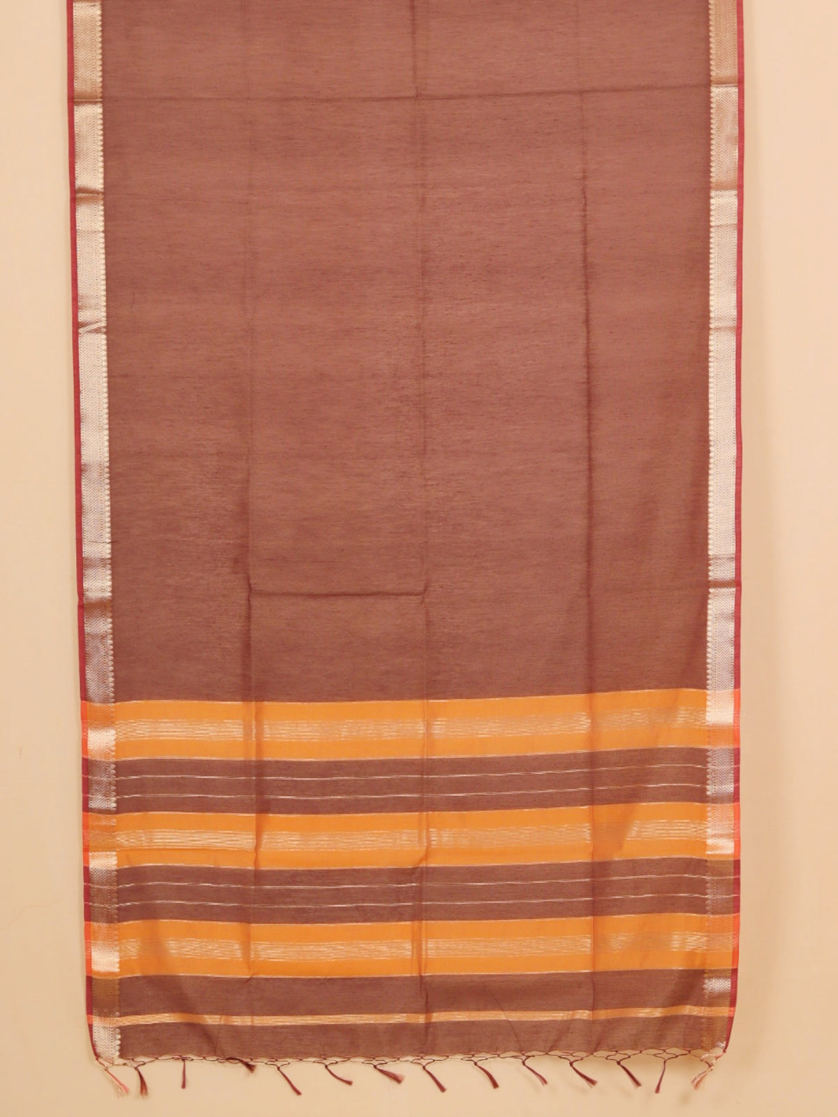 Brown maheshwari saree