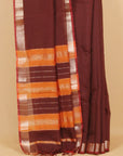 Brown maheshwari saree