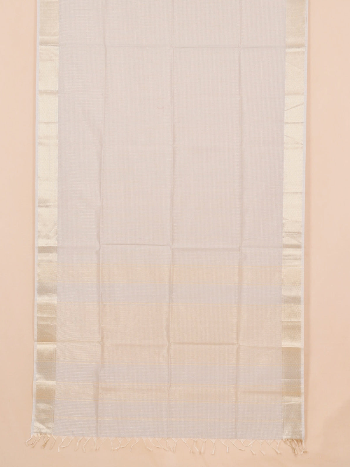 Light grey zari checks maheshwari saree