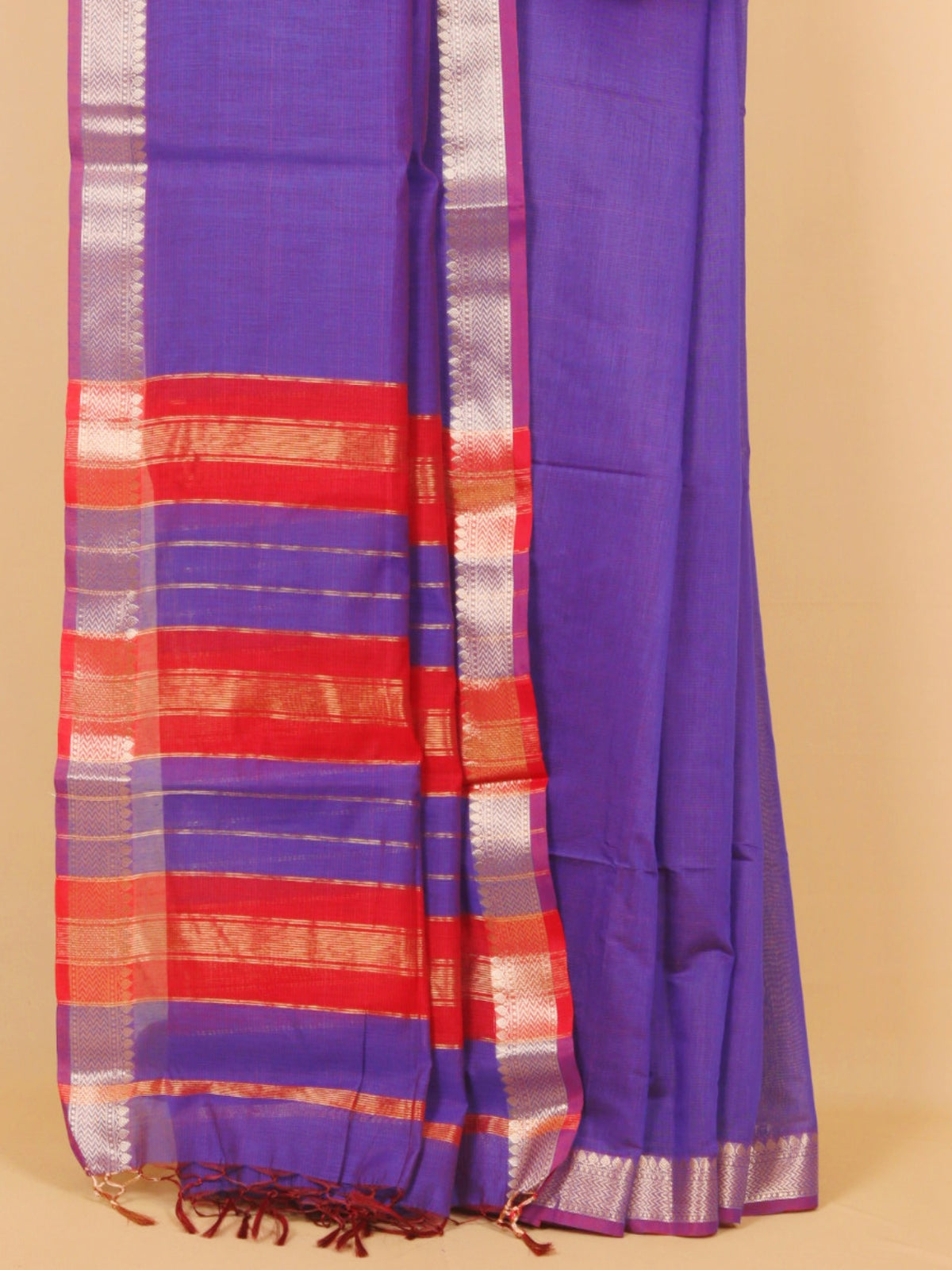 Royal blue maheshwari saree