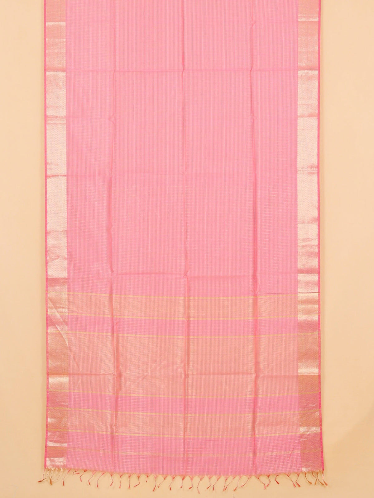 Gajari pink zari checks maheshwari saree