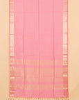 Gajari pink zari checks maheshwari saree