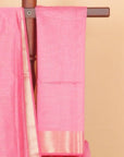 Gajari pink zari checks maheshwari saree