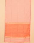 Orange by white checks maheshwari saree
