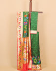 Green by red paithani silk saree