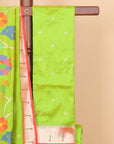 Parrot green paithani silk saree