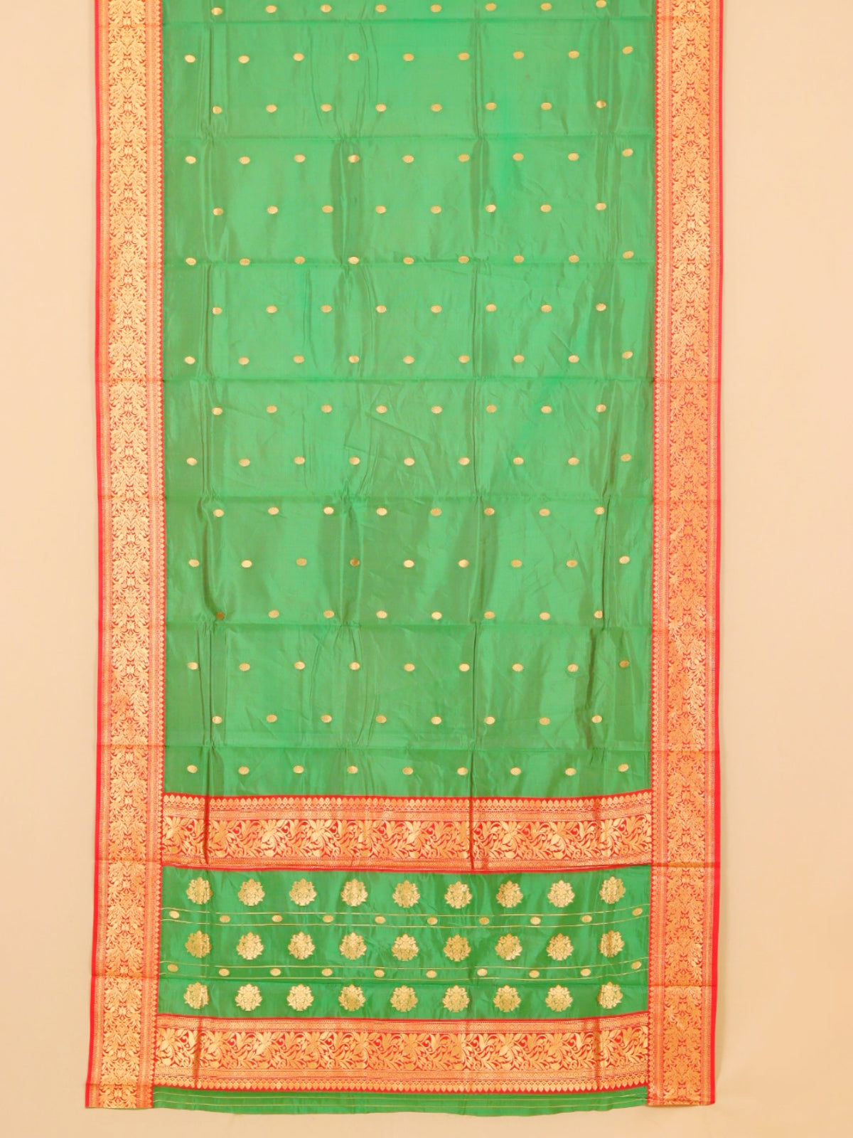 Green by red semi chanderi saree