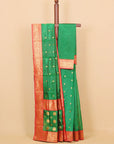 Green by red semi chanderi saree