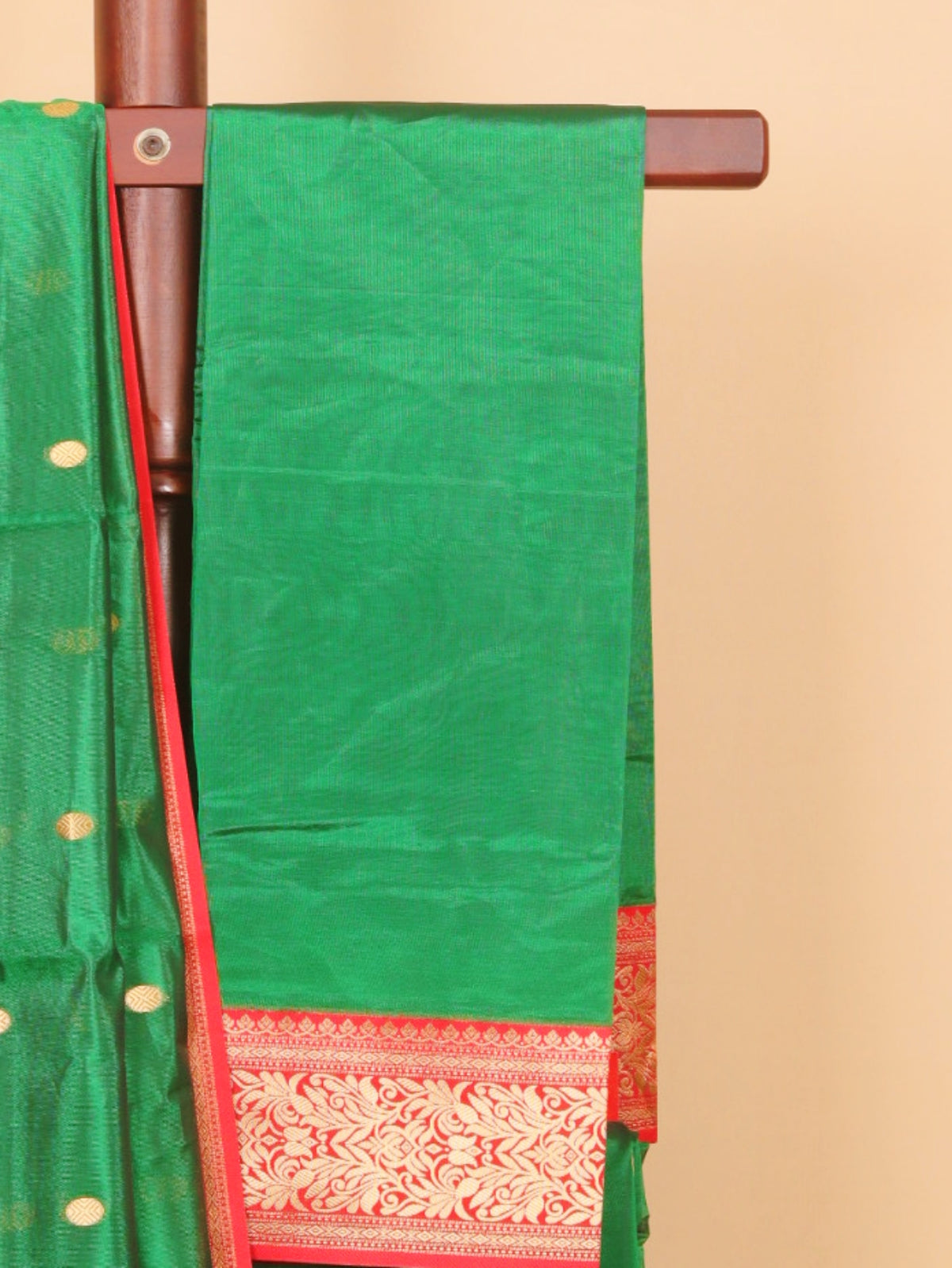 Green by red semi chanderi saree