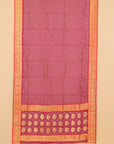 Wine majenta by red semi chanderi saree