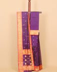 Purple by red semi chanderi saree