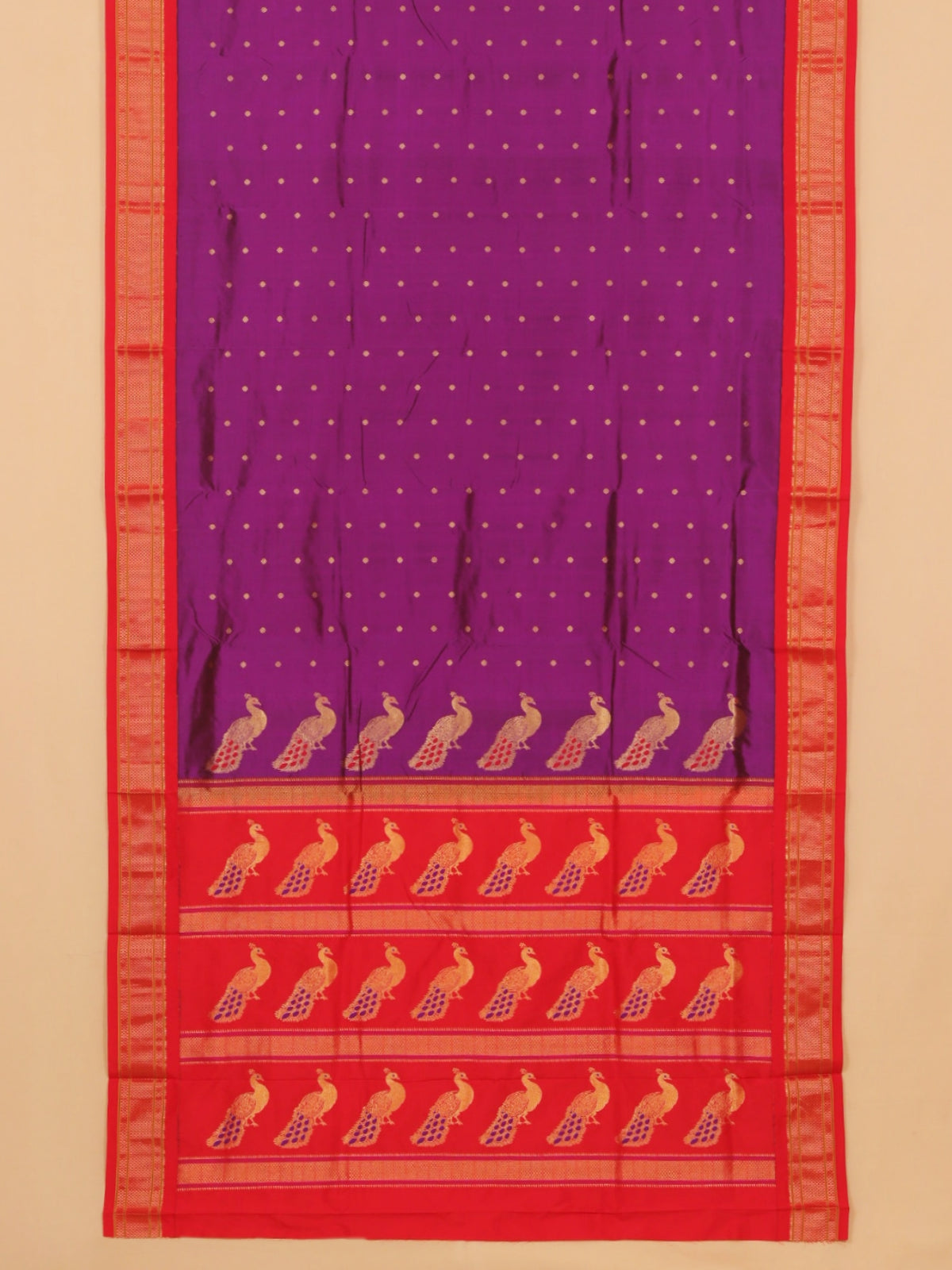 Magenta by red paithani saree