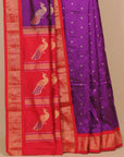 Magenta by red paithani saree