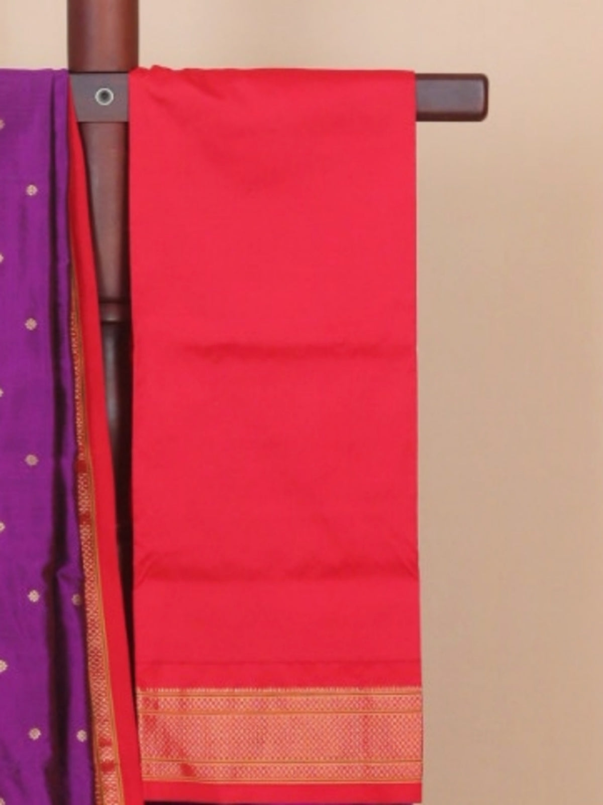 Magenta by red paithani saree