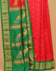 Red by green paithani saree