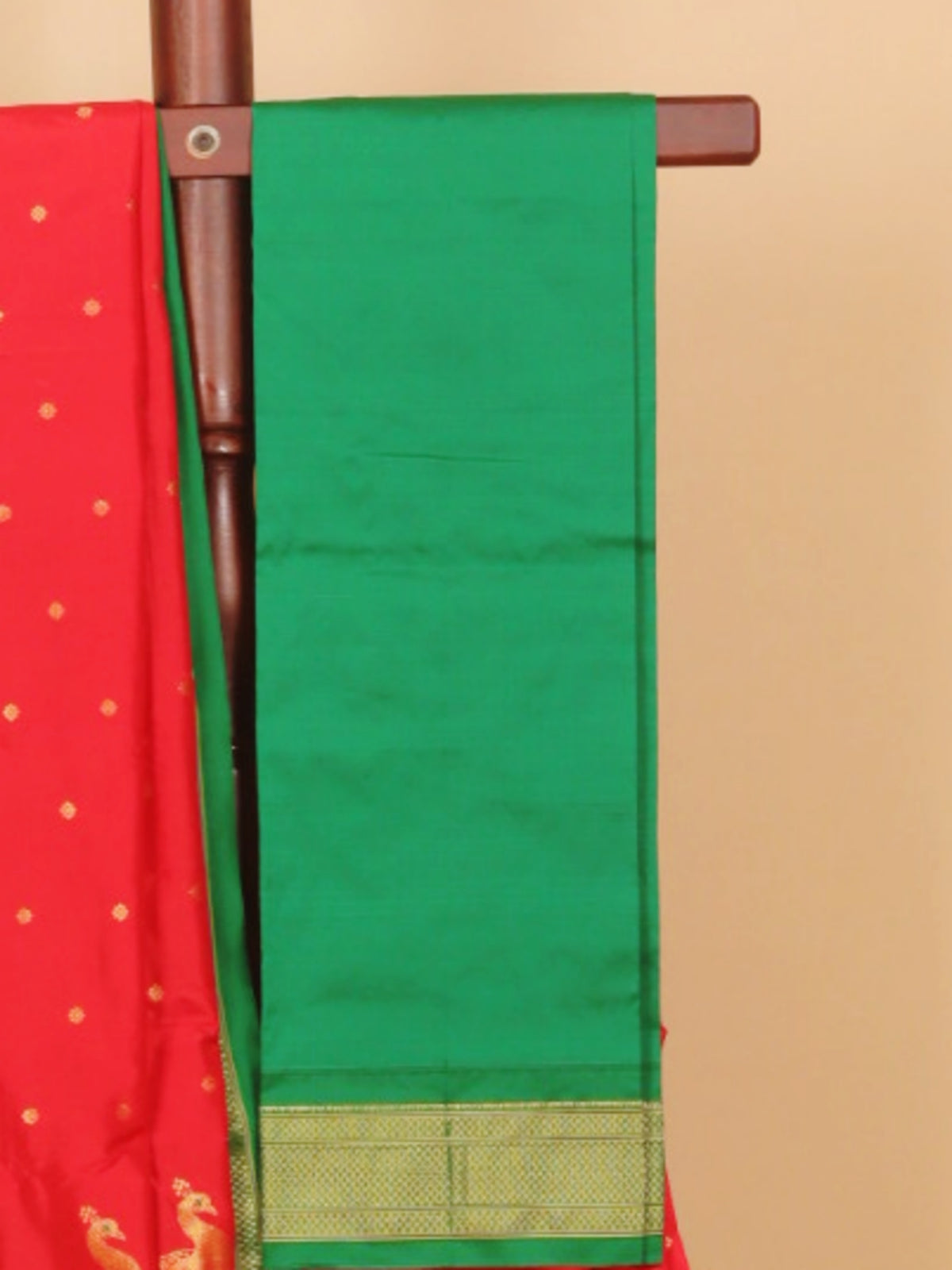 Red by green paithani saree