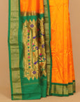 Mango yellow by green paithani saree