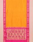 Mango yellow by rani pink paithani saree