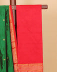 Green by red paithani saree
