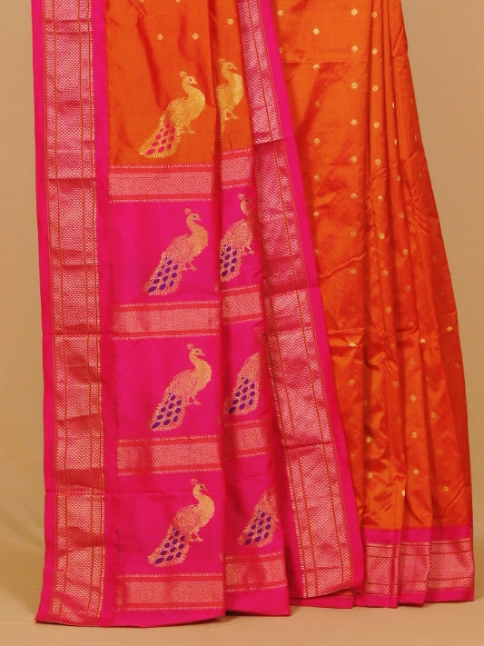 Master by rani pink paithani saree