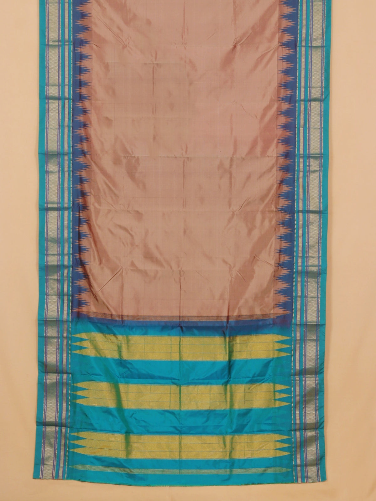 Beige by sapphire ilkal silk plain saree