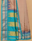 Beige by sapphire ilkal silk plain saree