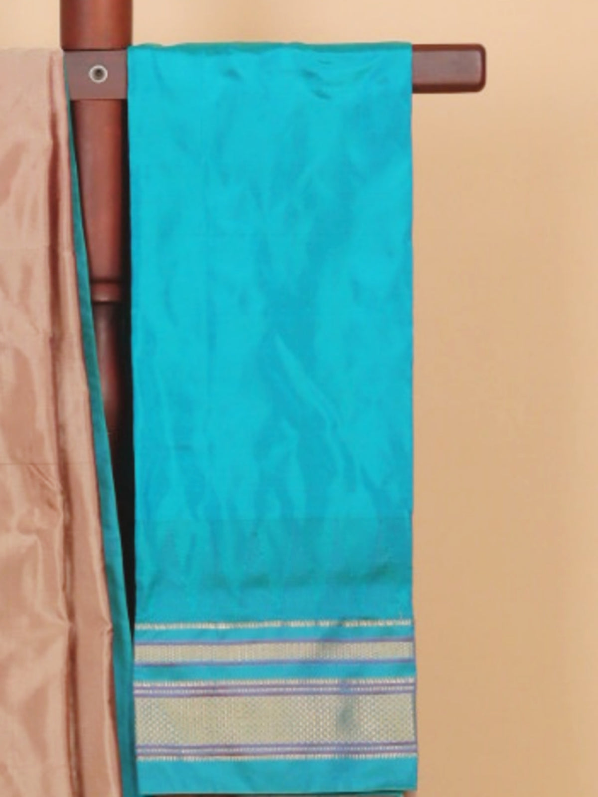 Beige by sapphire ilkal silk plain saree
