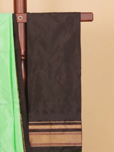Pista green by black ilkal plain saree