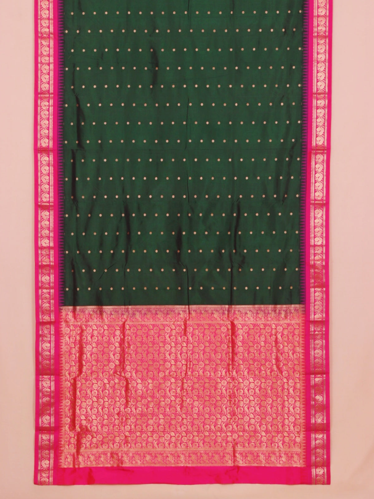 Green by rani pink gadhwal saree