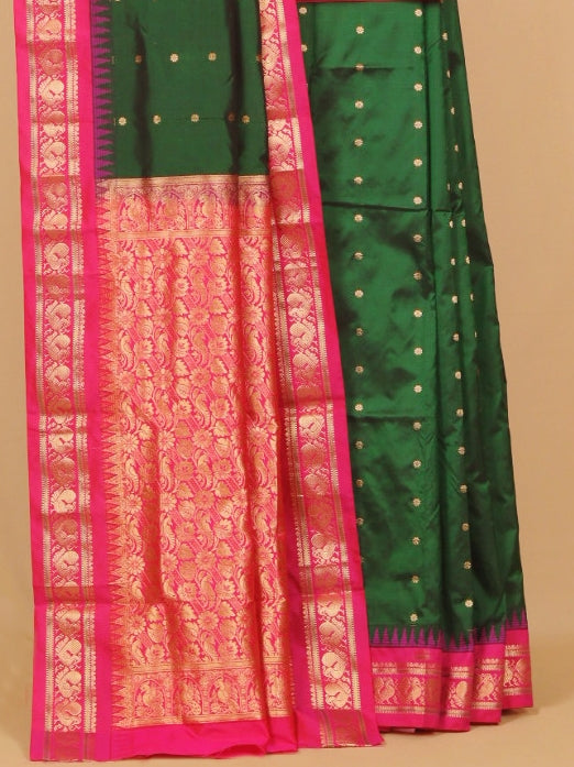 Green by rani pink gadhwal saree