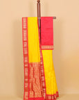 Lemon yellow by red gadhwal saree