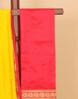 Lemon yellow by red gadhwal saree
