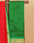Red by green gadhwal saree