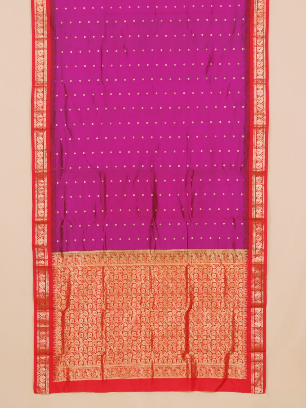 Magenta by red gadhwal saree