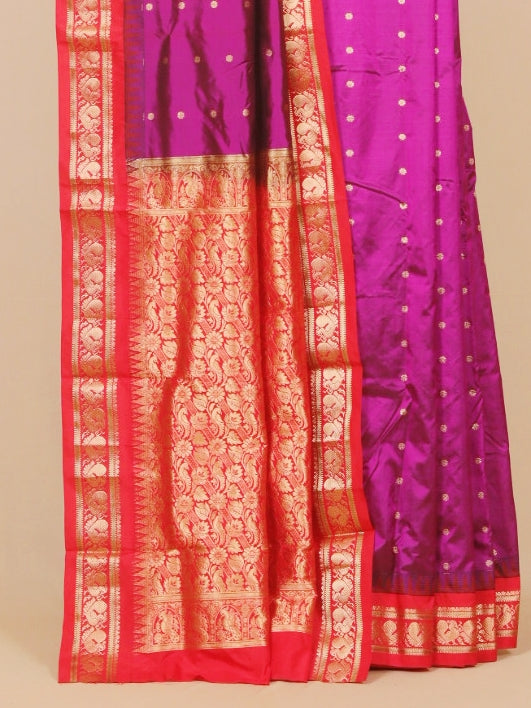 Magenta by red gadhwal saree
