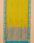 Liril green by peacock blue gadhwal saree