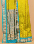 Liril green by peacock blue gadhwal saree