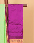 Pista green by magenta wine gadhwal saree