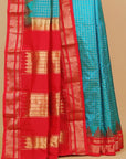 Sapphire by red ilkal silk zari checks saree