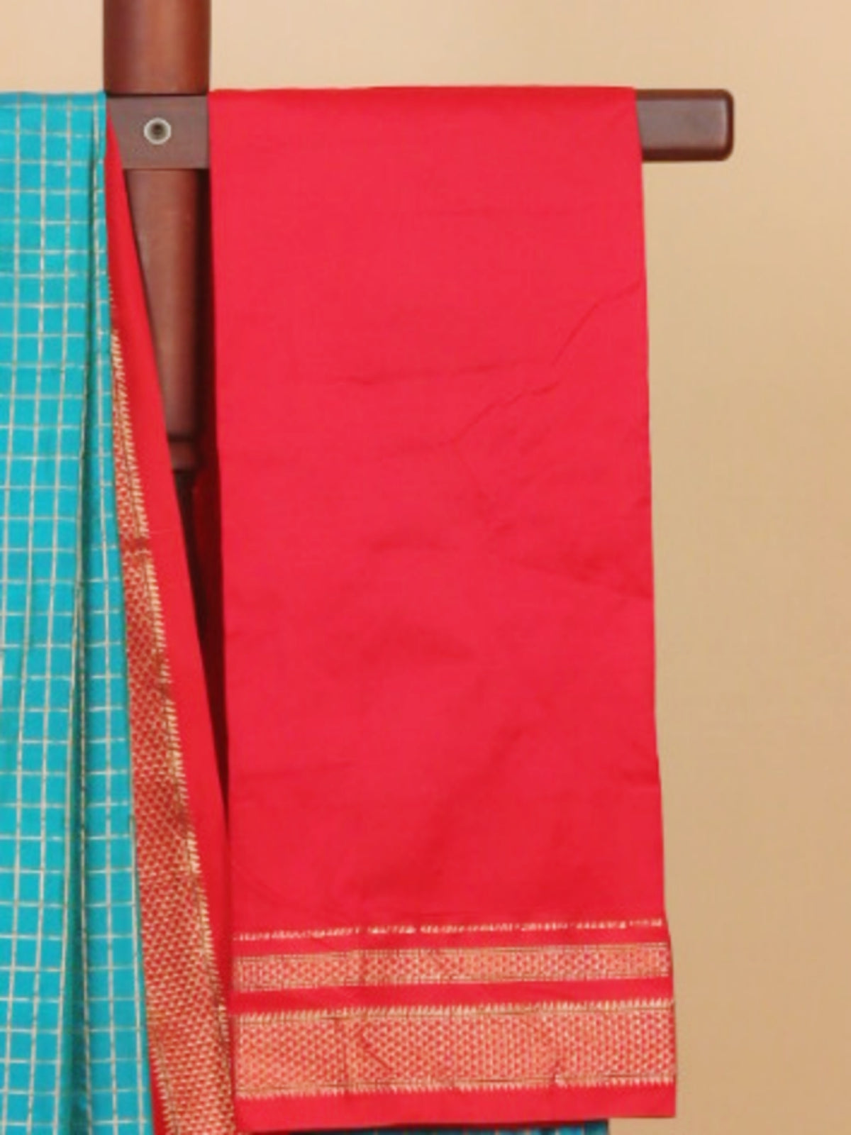 Sapphire by red ilkal silk zari checks saree