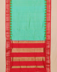 Pista green by red ilkal silk zari checks saree