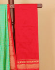 Pista green by red ilkal silk zari checks saree