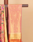 Gajari pink paithani tissue all over woven saree
