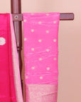 Rani pink by pink viscose crepe woven saree