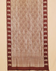 Brown self zari brocket viscose crepe saree